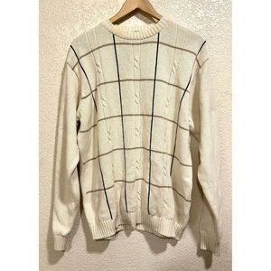 Hagger Vintage 90s Cream Knit Crewneck Sweater